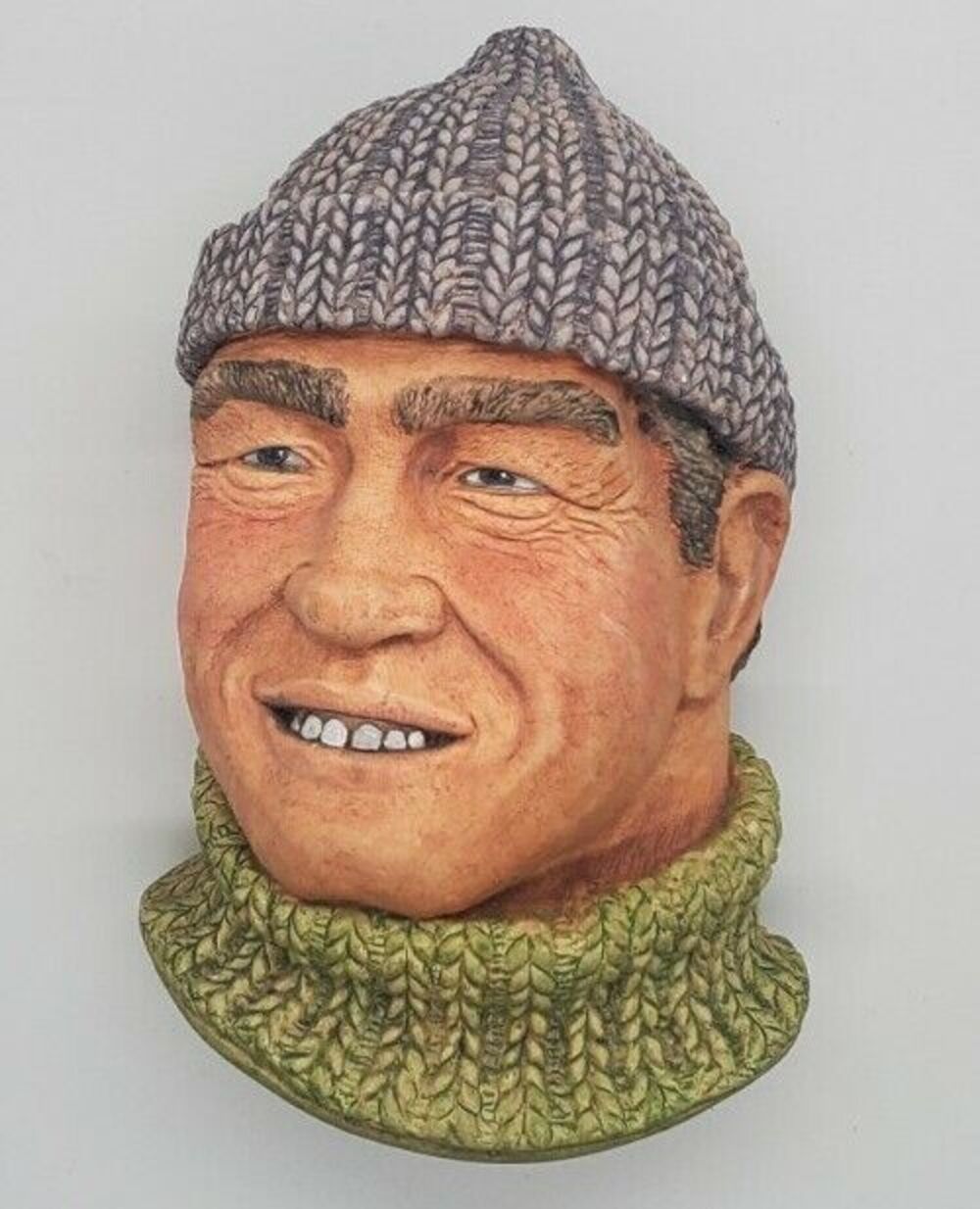 Chalkware Fisherman Head Wall Hanging by Alice Brindley: The Seaman 1997